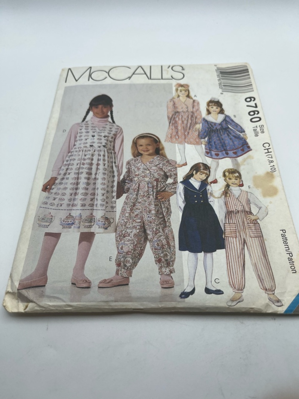 McCall's Girls' Sewing Pattern - Pink & Cream Dresses and Overalls